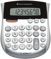 TI TI-1795 SV - Desktop - Basic - 8 digits - Display tilting - Battery/Solar - Black,Silver,White