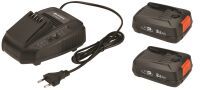 Gardena P4A 2 x PBA 18V/45 + AL 1830 CV - Battery & charger set - Lithium-Ion (Li-Ion) - 2.5 Ah - 18 V - Gardena - Black - Orange