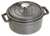 Staub Cocotte 12cm rund Graphit-grau, Gusseisen Auflaufformen + Bräter