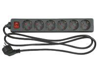 REV Ritter REV 0512380555 - 1.4 m - 6 AC outlet(s) - Indoor - Type F - Unmanaged - Black