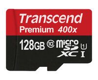 Transcend microSDXC        128GB Class 10 UHS-I 400x + SD Adapter microSD