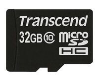 Transcend microSDXC/SDHC Class 10 32GB with Adapter - 32 GB - MicroSDHC - Class 10 - NAND - 90 MB/s - Black