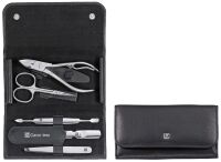 ZWILLING Druckknopf-Etui, Rindleder, schwarz, 5-tlg. ZWILLING® Classic Inox Etuis 97437-004-0