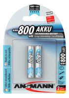 Ansmann 800 mAh - Micro / AAA / HR03 - AAA - Nickel-Metal Hydride (NiMH) - 1.2 V - 800 mAh - 10.5 x 44.5