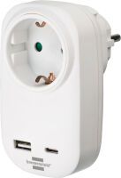 Brennenstuhl Steckdosenadapter mit USB-Charger Power weiß Kabel und Adapter -Strom-