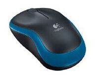 Logitech Wireless Mouse M185 - Ambidextrous - Optical - RF Wireless - 1000 DPI - Black - Blue