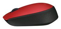 Logitech M171 Wireless Mouse - Ambidextrous - Optical - RF Wireless - 1000 DPI - Red