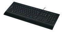 Logitech K280E Pro f/ Business - Full-size (100%) - Wired - USB - Membrane - QWERTZ - Black