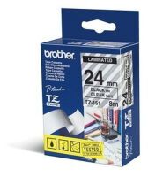 Schriftbandkassette Brother 24mm farblos/schwarz  TZE151 (TZE151)