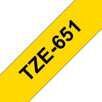 Schriftbandkassette Brother 24mm gelb/schwarz    TZE651 (TZE651)