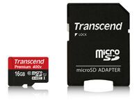 TRANSCEND Premium 16GB microSDHC UHS-I Class10 60MB/s MLC inkl. Adapter (TS16GUSDU1)