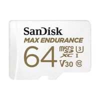 SANDISK 64GB MAX ENDURANCE microSDHC Card with Adapter 30 000 Hours (SDSQQVR-064G-GN6IA)