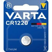 Varta Lithium-Knopfzelle CR1220 / 3 V DC / 35 mAh / 1-Blister / Silber