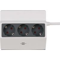 Brennenstuhl 1150070 - 3 m - 3 AC outlet(s) - Indoor - IP20 - Anthracite - White - 16 A