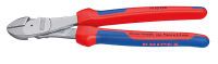 KNIPEX 74 05 250 - Diagonal-cutting pliers - Chromium-vanadium steel - Plastic - Blue/Red - 25 cm - 440 g