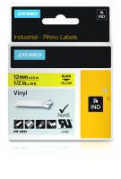 Dymo Rhino Band IND, Vinyl 12 mm x 5,5 m schwarz auf gelb Zubehör Beschriftungsgeräte
