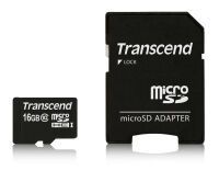Transcend microSDHC         16GB Class 10 + SD-Adapter microSD