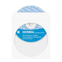 Herma CD/DVD Hüllen weiß 124x124 100 Stück selbstklebend     1140 Archivierung -Rohlinge