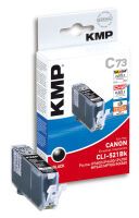 KMP C73 Tintenpatrone schwarz kompatibel mit Canon CLI-521 BK Druckerpatronen
