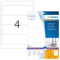 HERMA File spine labels A4 192x61 mm white paper matt opaque 40 pcs. - White - Rounded rectangle - Permanent - A4 - Paper - Matte