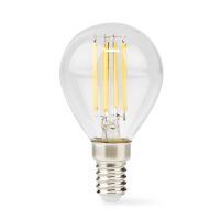 Nedis LED-Filament-Lampe E14| G45| 4.5 W| 470 lm| 2700 K| Dimmbar| Warmweiss| 1