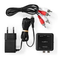 Nedis Digital Audio Converter / 1-Weg / Audio- / Video- / Dateneingänge: HDMI™ Input / Audio- / Video- / Datenausgänge: 1x 3.5 mm / 2x (2x RCA Female) / Automatisch / Anthrazit