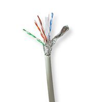 Nedis CAT6 Netzwerkkabel Rolle / Stranded / S/FTP / Reines Kupfer / 305 m / Innen / Rund / LSZH / Grau / Pull Box - ausziehbar