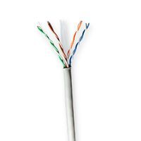 Nedis Netzwerk-Kabel Rollen / CAT6 / Solid / U/UTP / CCA / 100 m / Innen / Rund / PVC / Grau / Pull Box - ausziehbar