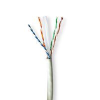 Nedis CAT6a Netzwerkkabel Rolle / Solid / U/UTP / Reines Kupfer / 305 m / Innen / Rund / LSZH / Grau / Pull Box - ausziehbar
