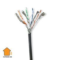 Nedis CAT7-Netzwerkkabel-Rolle / Solid / S/FTP / Kupfer / 100 m / Aussenbereich / Rund / PE / Schwarz / Pull Box - ausziehbar