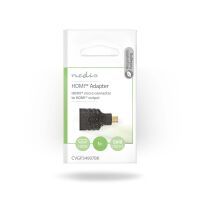 Nedis HDMI™ -Adapter / HDMI™ Micro Stecker / HDMI™ Buchse / Vergoldet / Gerade / ABS / Schwarz / 1 Stück / Plastikbeutel