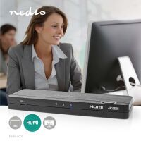 Nedis HDMI ™ Converter / USB-C™ Buchse / 2x HDMI™ Eingang / 4x USB A Female / 1x HDMI™ Ausgang / 1-Weg / 4K@60Hz / 18 Gbps / ABS / Anthrazit