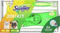 Swiffer 2in1 Kit, 1 Bodenwischer + 8 Trockene Bodentücher und 1 Staubmagnet