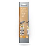 Nedis USB Multi-Port-Adapter / 4-in-1 / USB 3.2 Gen 1 / USB-C™ Stecker / HDMI™ Ausgang / RJ45 Buchse / USB-A Buchse / USB-C™ Buchse / 5 Gbps / 0.20 m / Rund / Vergoldet / PVC / Anthrazit / Box