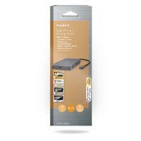 Nedis USB Multi-Port-Adapter / 7-in-1 / USB 3.2 Gen 1 / USB-C™ Stecker / Micro SD / RJ45 Buchse / SD / USB-C™ Buchse / 2x HDMI™ / 2x USB-A Buchse / 5 Gbps / 0.20 m / Rund / Vergoldet / PVC / Anthrazit / Box