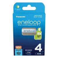 1x4 Panasonic Eneloop Micro AAA 800mAh              BK-4MCDE/4BE Akkus -Universal-