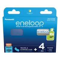 1x4 Panasonic Eneloop Mignon AA 2000mAh + Akkubox   BK-3MCDEC4BE Akkus -Universal-