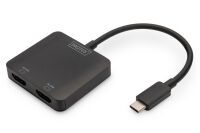 DIGITUS 2-Port MST Video Hub USB-C/2x DisplayPort 4K/60Hz Netzwerk -HUB/Switch-