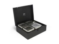 Bredemeijer Group Teebox schwarz mit 4 Teedosen & Teemassloeffel 184005