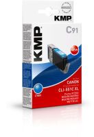 KMP C91 Tintenpatrone cyan komp. mit Canon CLI-551 C XL Druckerpatronen