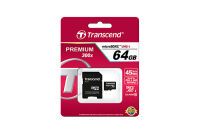 Transcend microSDXC         64GB Class 10 + SD Adapter microSD