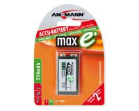 1 Ansmann maxE NiMH Akku 300 9V-Block 270 mAh         5035453 Akkus -Universal-