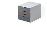 DURABLE Schubladenbox VARICOLOR 4 Fächer Etiketten mehrfbg (760427)