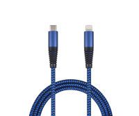 2GO USB Lade-/Datenkabel Type-C - Lightning Nylon 1m blau (797196)