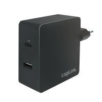 LogiLink USB Steckdosenadapter 2port,USB-C & USB-A,65W,schw. (PA0213)