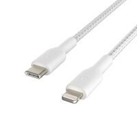 Belkin Lightning/USB-C Kabel  2m ummantelt, mfi zert., weiß Kabel und Adapter -Kommunikation-