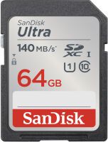 SanDisk Ultra SDXC UHS-I    64GB 140MB/s       SDSDUNB-064G-GN6IN SD-Card