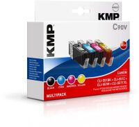KMP C90V Vorteilspack kompatibel mit CLI-551 BK/C/M/Y Druckerpatronen