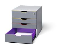 DURABLE Schubladenbox abschließbar Varicolor 4 Fäch mehrfbg (760627)