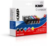 KMP C107BKXV Multipack komp. mit Canon PGI-570/CLI-571 XL Druckerpatronen